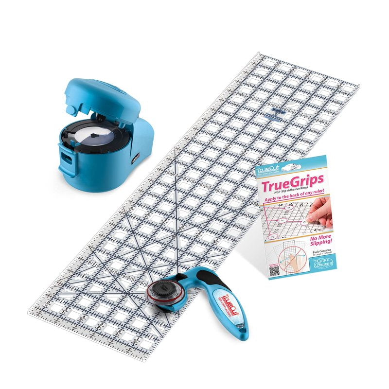 Precision Rotary Cutter & Ruler Set with Sharpener - Quilting & Sewing