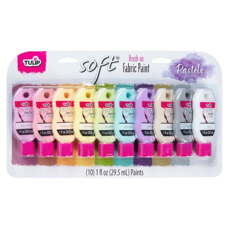Pastel Fabric Paint Set - 10 Colors, Matte Finish, Permanent & Flexible