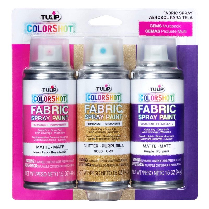 Fabric Spray Paint Set - Permanent, Quick-Dry, 3 Colors for Light Fabrics