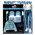 Denim Paint & Stencil Kit for Custom Jeans and Jackets - 8 Pieces