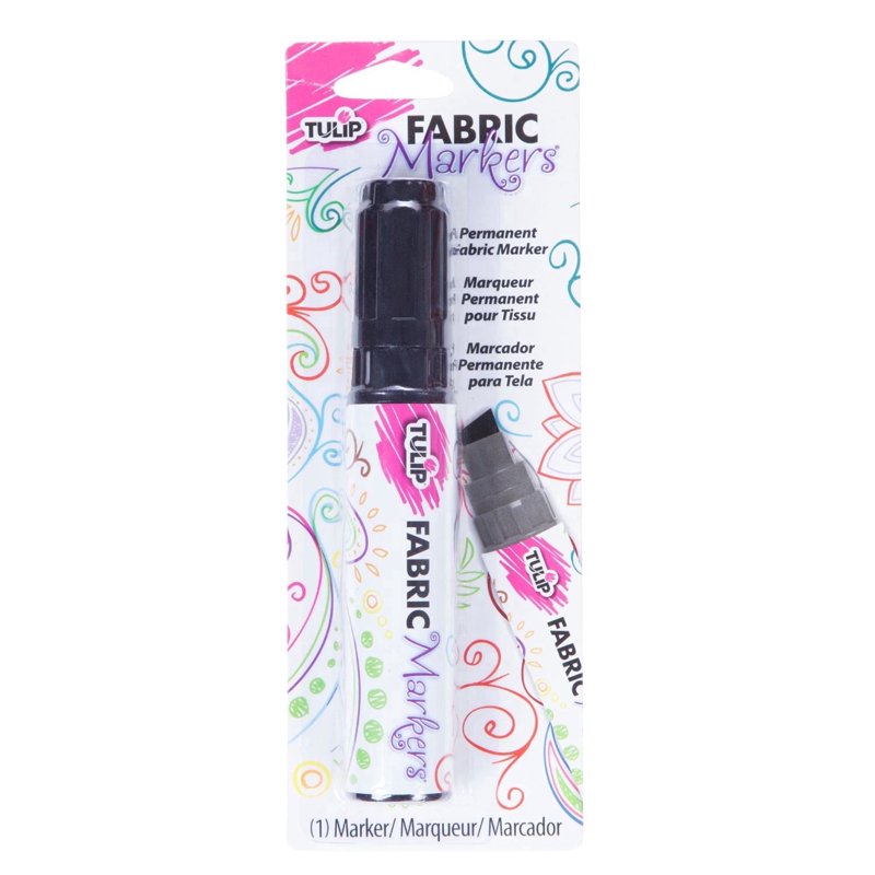 Fabric Marker - Permanent Black Jumbo Chisel Tip for Clothing & Crafts