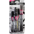 Black Fabric Markers Set - Permanent Textile Paint with Fine, Chisel & Brush Tips