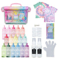 Glitter Tie-Dye Kit with 18 Colors & Accessories - 76 Pieces for Fabric Art