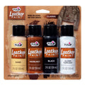 Leather Paint Set - 4 Pack Includes Neutral Colors & Gloss Topcoat