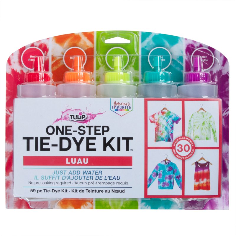Tropical Tie-Dye Kit with 5 Bright Colors for Fabric Dyeing - Up to 30 Projects