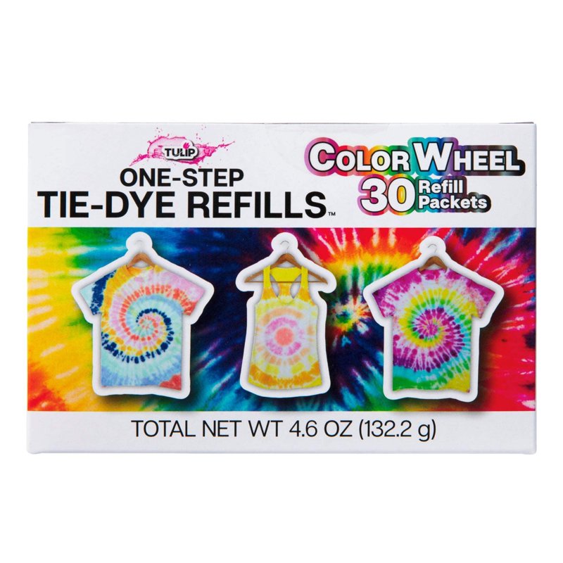 Tulip One-Step Tie-Dye Refill Powder Pack - Color Wheel Spectrum, 30 Pack