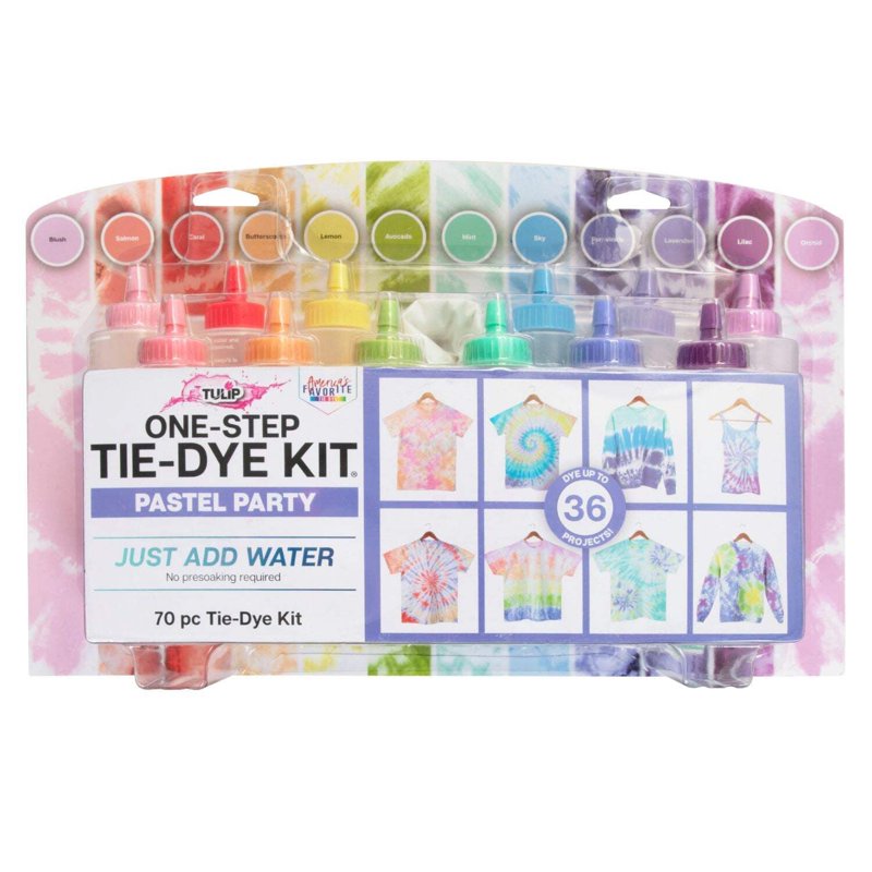 Pastel Tie-Dye Kit with 12 Colors for Cotton & Silk Fabric Crafts