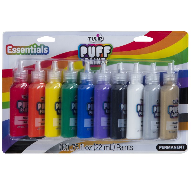 Multi-Surface Craft Paint Set - 10 Vibrant Colors for Fabric and Art Projects