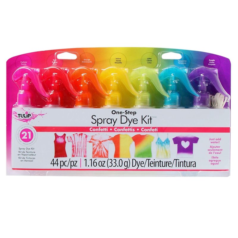 Vibrant Tie-Dye Spray Kit with 7 Colors for Fabric Crafts - All Ages