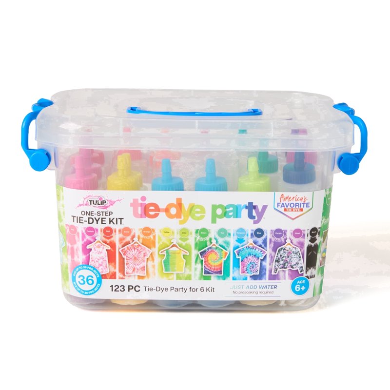 Tie-Dye Party Kit 123 Pieces for Kids & Groups - Vibrant Fabric Dye Set