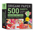 Double-Sided Origami Paper Pack with Colorful Kimono Patterns - 500 Sheets