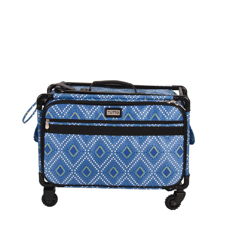 Travel Sewing Machine Case on Wheels - Lightweight, Collapsible, 28-Inch Blue