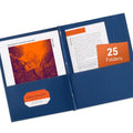 Blue Two Pocket Folders with 3 Prong Fasteners - Pack of 25