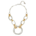 Two-Tone Wire Wrapped Circle Necklace - 17" with 2" Extender