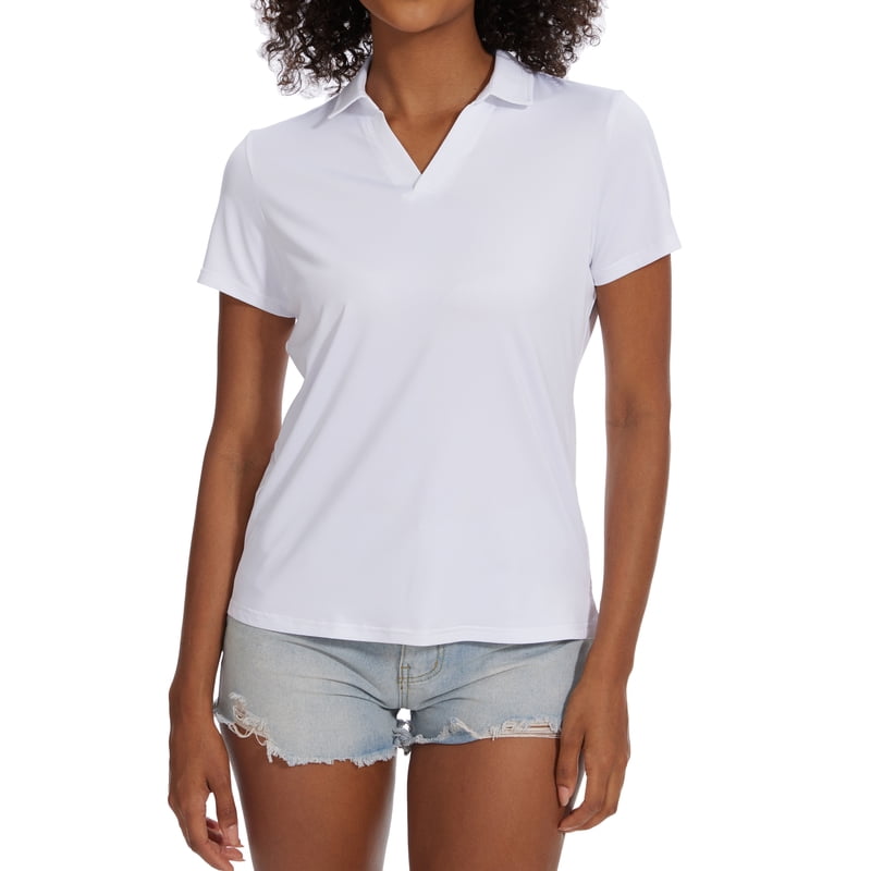 Women's Golf Polo Shirts Collared V Neck Quick Dry UPF 50+ Activewear