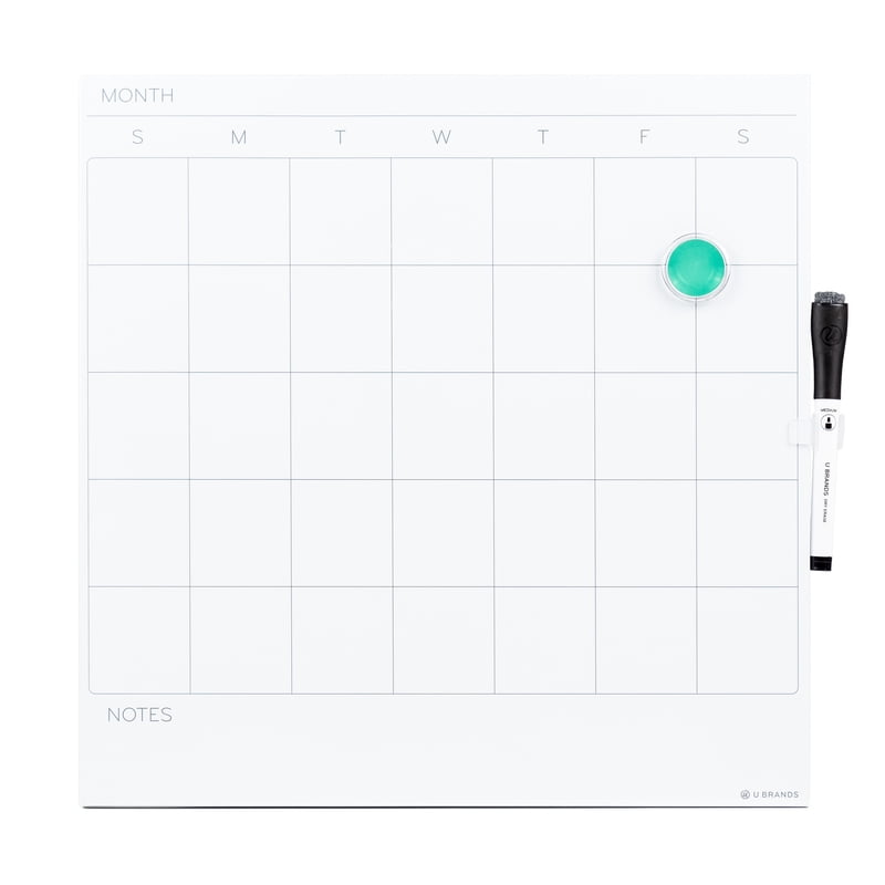 Magnetic Dry Erase Calendar Board 14x14 White Frameless Office Home