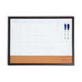 Magnetic Dry Erase Calendar Board 23x17 Inch with Black Wood Frame