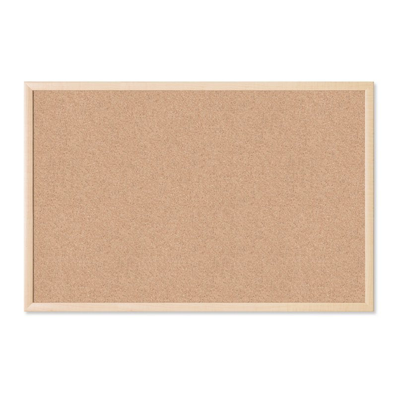 24 x 36 Inch Cork Bulletin Board with Birch MDF Frame - Brown