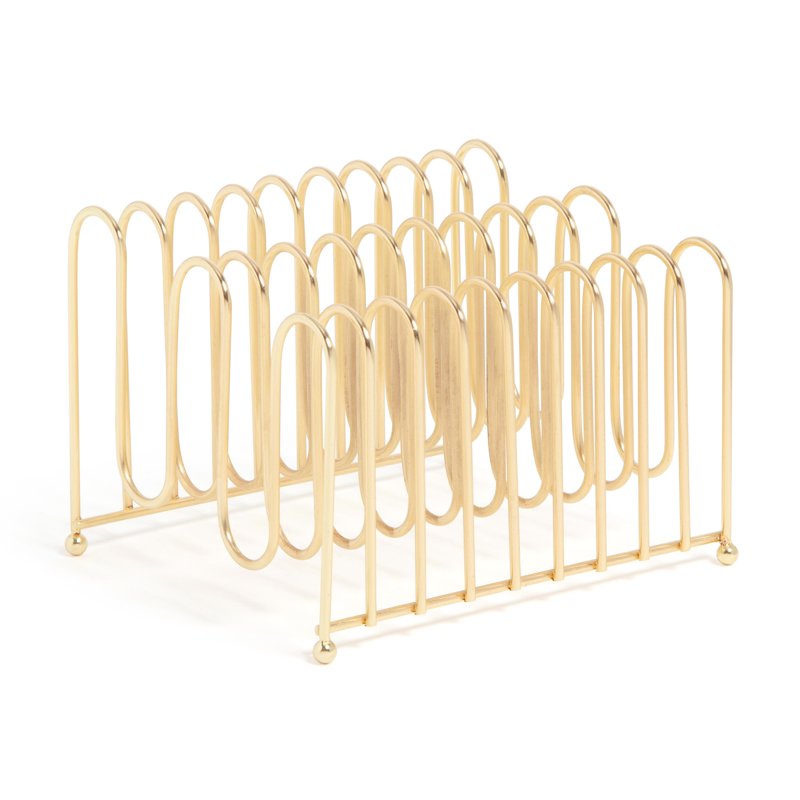 Wire Letter Organizer with Gold Finish - Desk Mail Sorter, Office & Home
