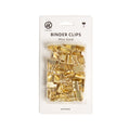 Mini Gold Binder Clips Set - Paper Clamps for Office & Classroom, 15mm, 40 Count