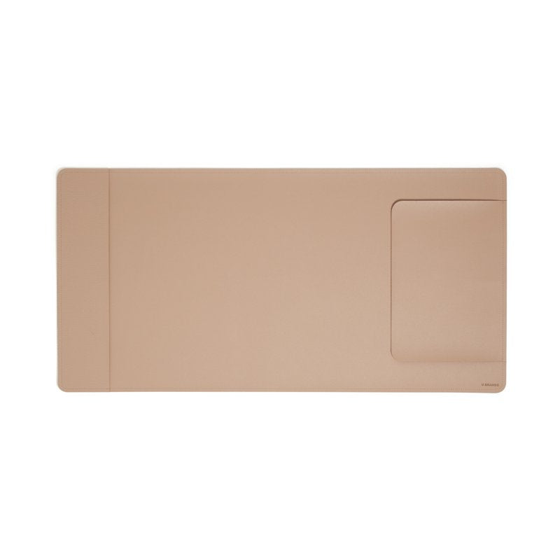 Vegan Leather Desk Pad with Non-Slip Backing and Mousepad - 31.5 x 15.7 in.