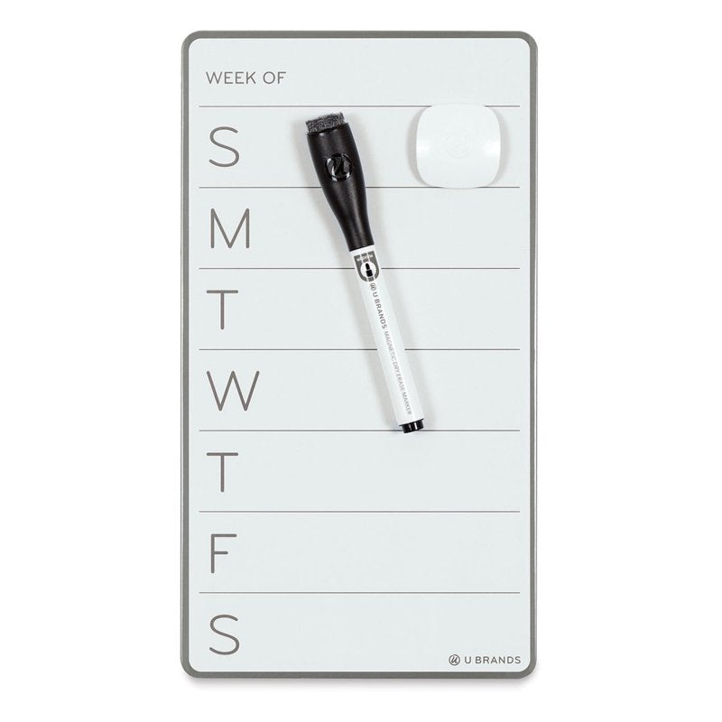 Frameless Dry Erase Weekly Board - Magnetic Surface, Modern Design