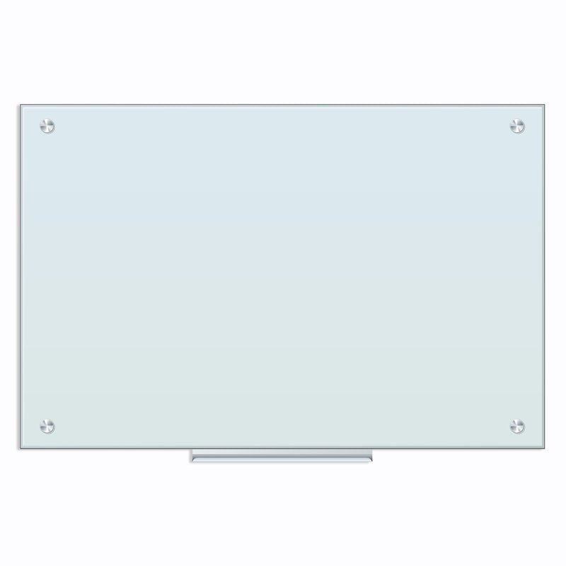 Glass Dry Erase Board 35x23 Frameless White Office & Classroom Use