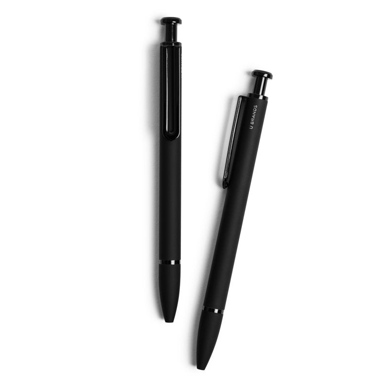Ballpoint Pens Set - Soft Touch Matte Black Ink 12 Count