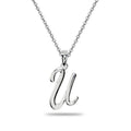 Personalized Sterling Silver Letter Pendant Necklace - Custom Initial Jewelry