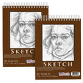 Heavy-Weight Sketch Pad A4 11x14 Inch Spiral Bound 90 lb 30 Sheets Pack of 2