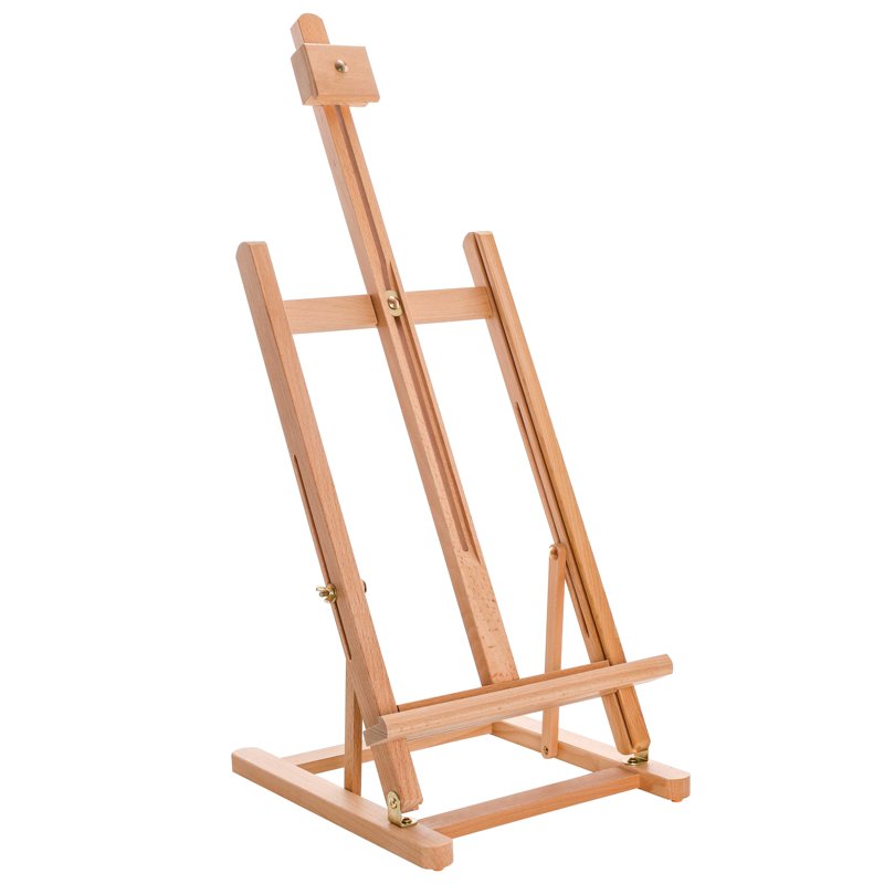 Adjustable Wooden Tabletop Easel for Artists - Holds Up to 22" Canvas, Beechwood Studio Display & Painting Easel