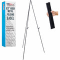 Portable 63-Inch Steel Folding Display Easel with Adjustable Holders