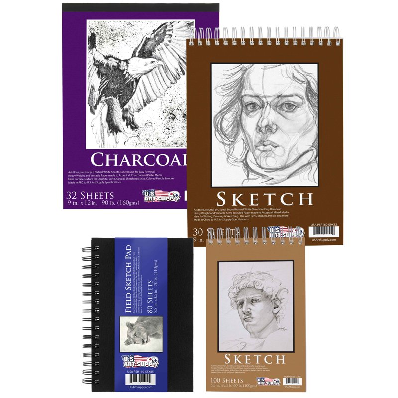 Art Supply Sketch & Drawing Paper Pads Set – 242 Sheets, Various Sizes & Styles
