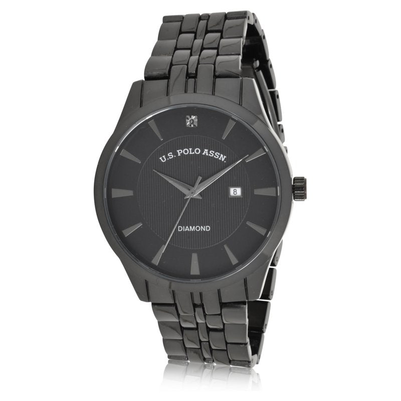 Men's Analog Bracelet Watch with Black Diamond in Gunmetal - Casual & Stylish