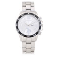 Men's Silver Analog Watch with Sports Bezel - One Size