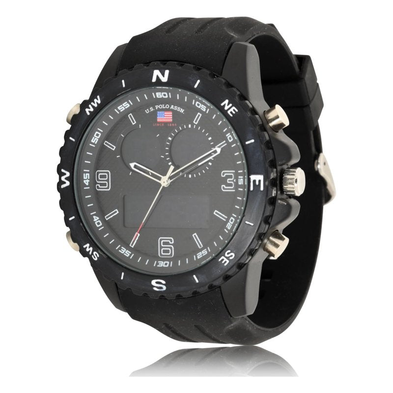 Men's Analog Watch with Black Rubber Strap - Casual Sport Style US9766WM