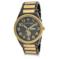 Men's Classic Watch with Black Case and Gold Center Link