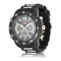 Men's Sport Analog Digital Watch with Black Rubber Strap - US9544WM