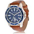 Men's Vintage Watch with Blue and Silver Dial - Quartz Movement