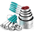 U-Taste 18/8 Stainless Steel Measuring Cups & Spoons Set - Teal, 10 Pcs