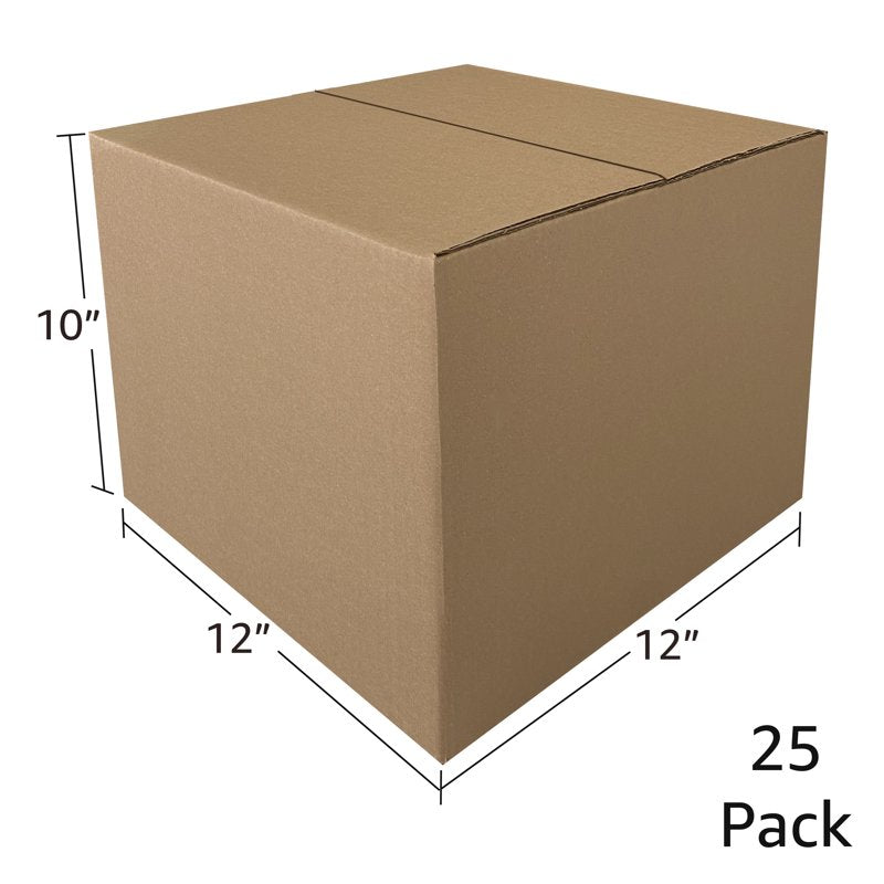 12x12x10 Shipping Boxes - Pack of 25 Corrugated Moving & Storage Containers