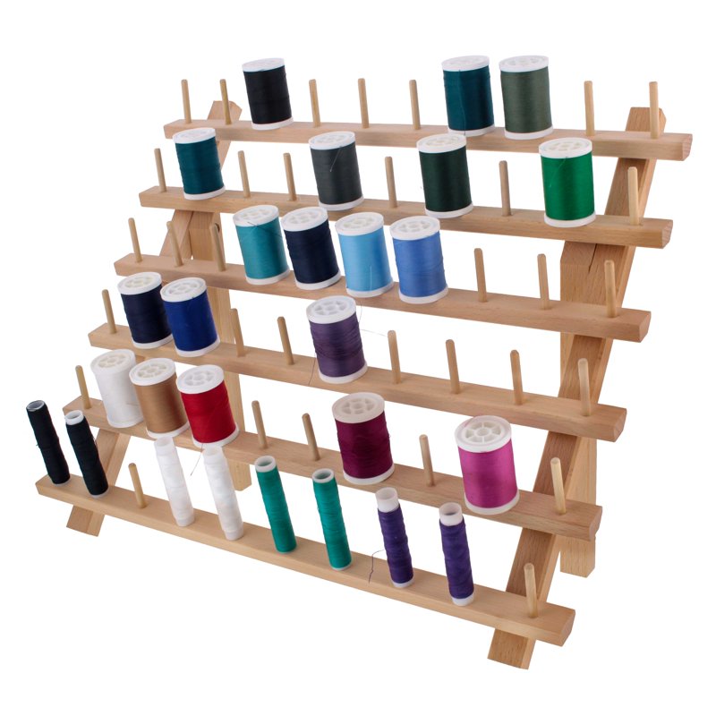 Beechwood Thread Rack for Sewing & Embroidery - 60 Spool Organizer