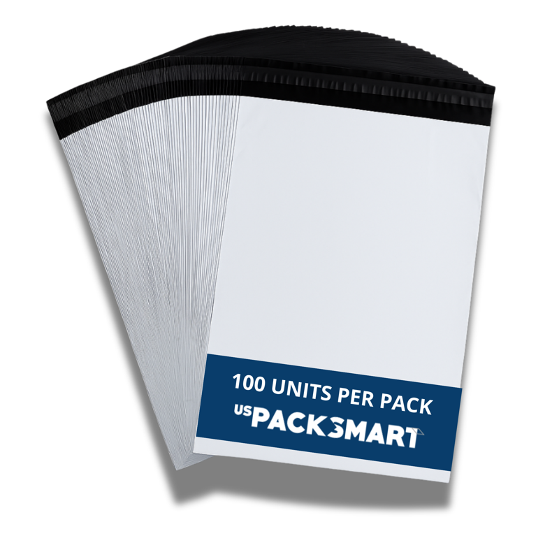 Poly Mailer Envelopes Waterproof Self-Adhesive Shipping Bags 12x15 Inch - White, 100-Pack