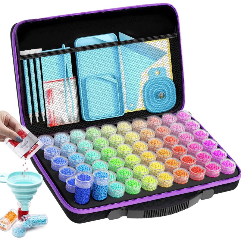 Diamond Art Storage Box with 60 Compartments Portable Bead Organizer