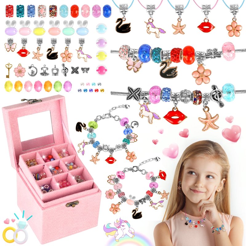 Girls Jewelry Making Kit with Beads & Accessories - 123 Pieces