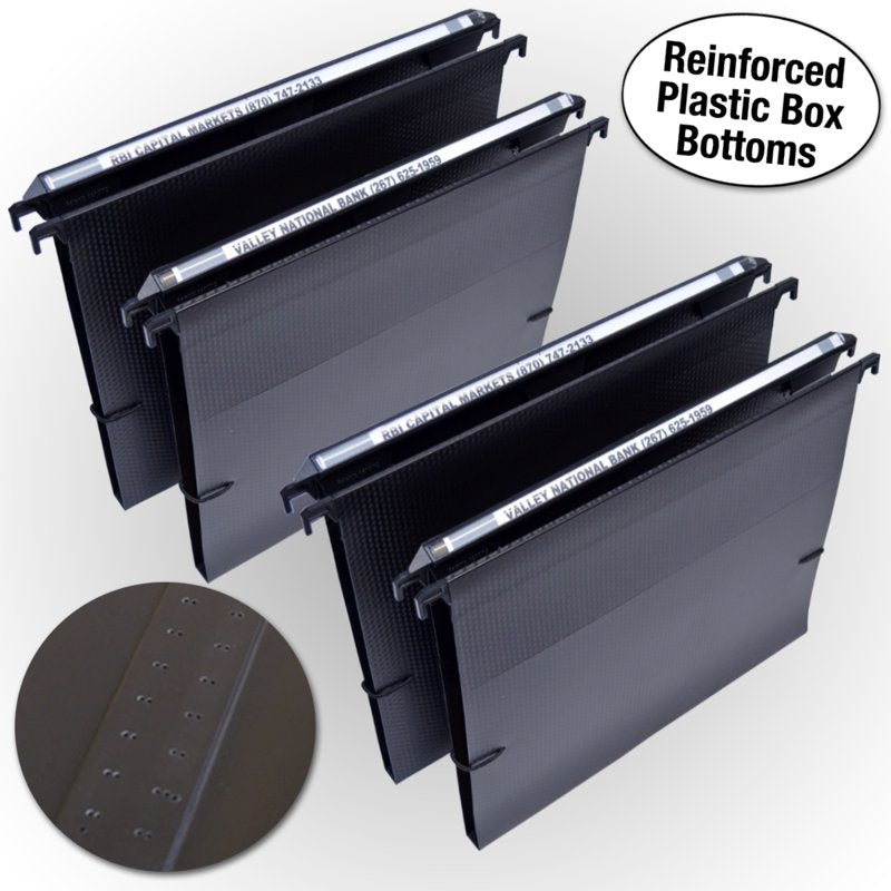 Extra Capacity Hanging File Folders with Box-Bottom & Security Cord - Set of 4