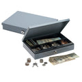 Slim Cash Box with Security Lock - Heavy Duty Steel, Gray, 2H x 11.25W x 7.5D