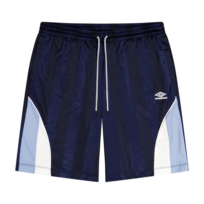 Umbro Men’s Baritone Navy Short with Panelled Jacquard - Baritone Blue/Brilliant White/Blue Fog, Size L