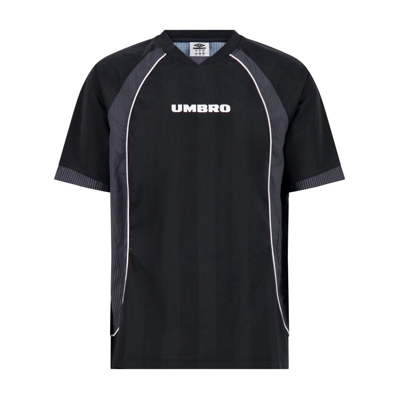 Umbro Men's Retro Panelled Raglan Shirt - Black/Volcanic Ash/Brilliant White XL