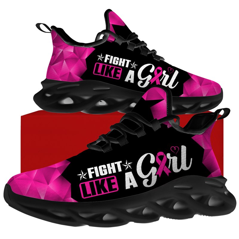 Women's Fashion Sneakers Breast Cancer Awareness Shoes - Lightweight & Breathable